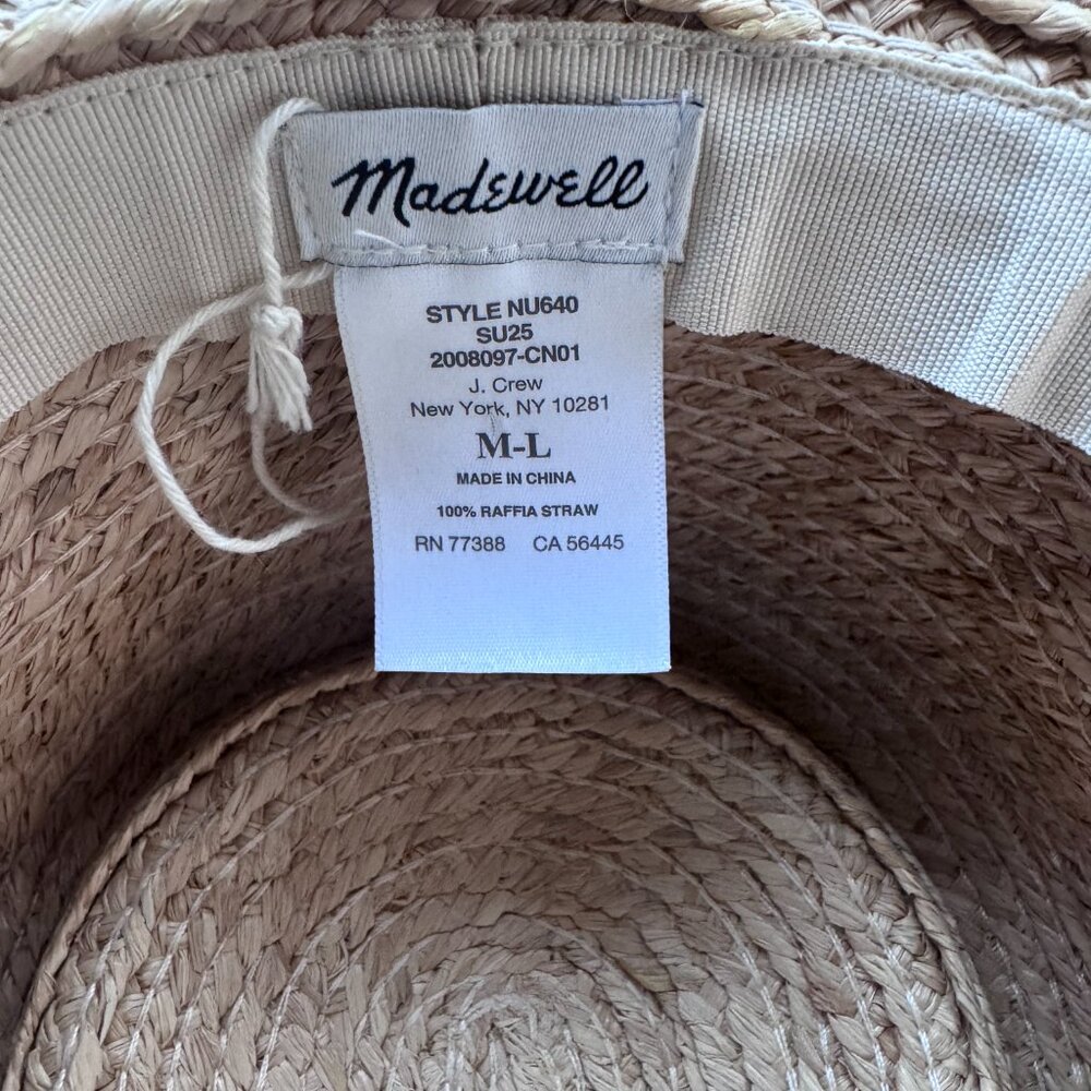 Madewell Long Brim Raffia Hat NWOT - Picture 4 of 6